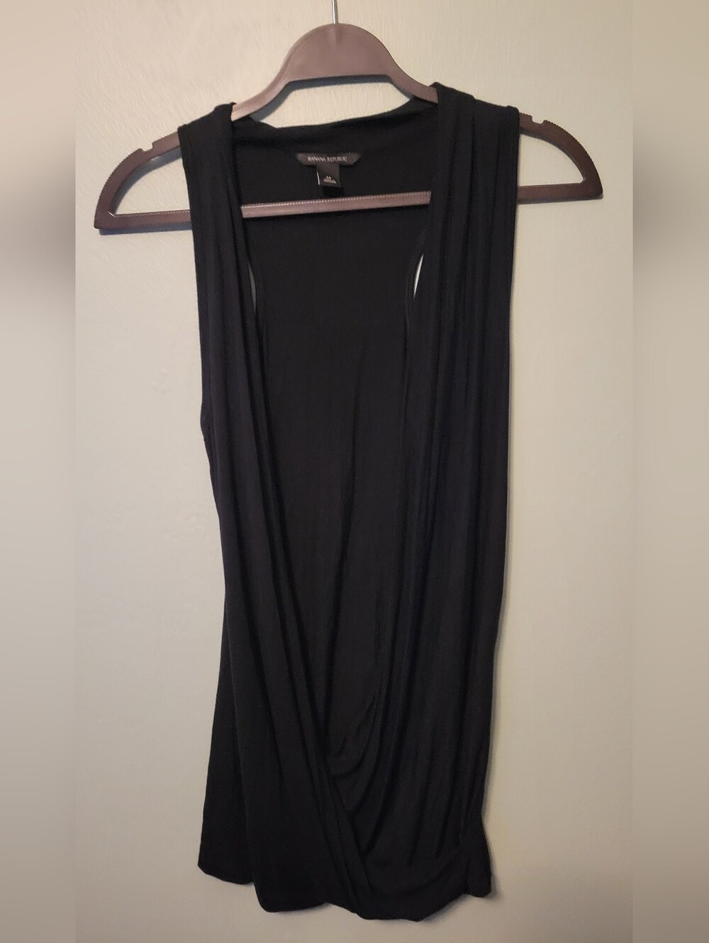 Banana Republic Black Sleeveless Draped Tank